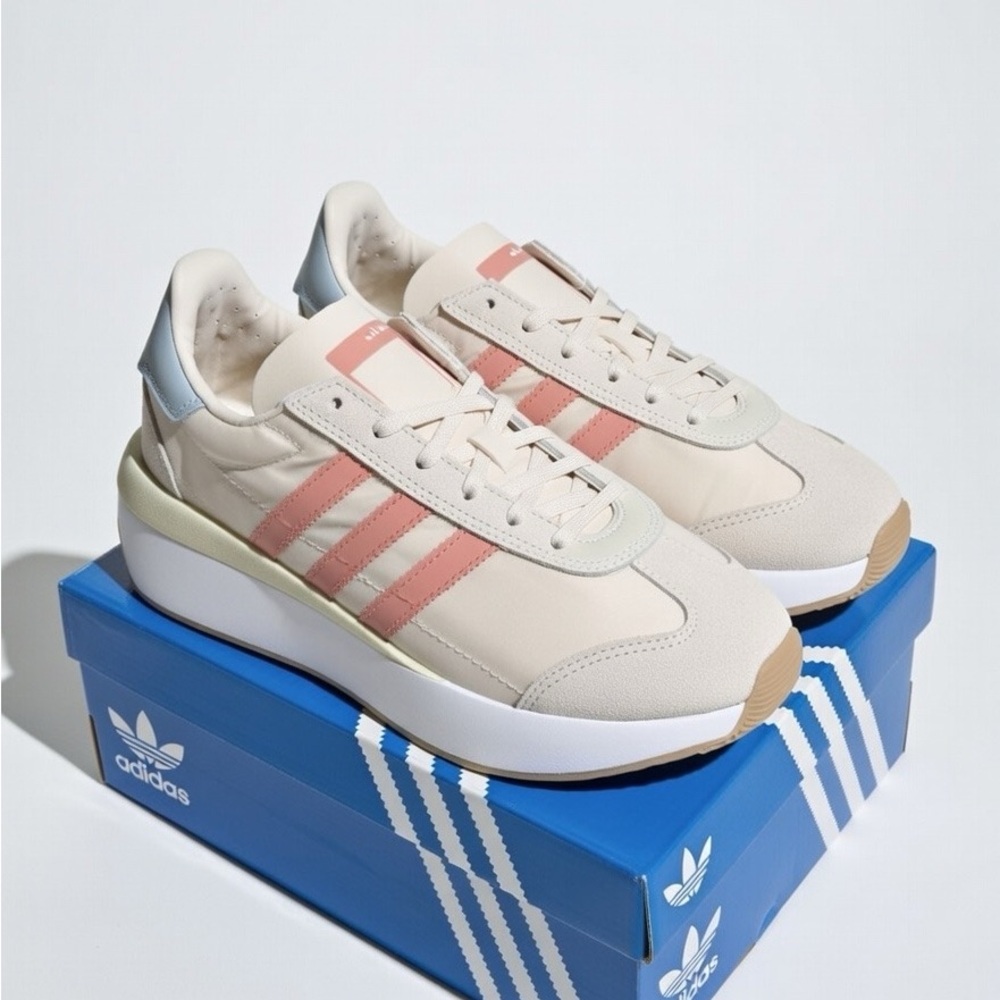 Adidas Women's Beige and Coral Sneakers